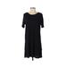 Divided by H&M Casual Dress - Shift Crew Neck Short sleeves: Black Solid Dresses - Women's Size Small