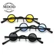 Lunettes de soleil rétro en métal noir pour hommes et femmes lunettes Steampunk monture ronde