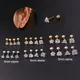 Boucles d'oreilles en Zircon pour femmes Mini cœur Triangle étoile en acier inoxydable Tragus