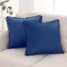 Deconovo Velvet Pom-poms Throw Pillow Covers 2 PCS(Cover Only)