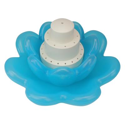 Triple Tier Flower Blossom Swimming Pools Water Fountain - 11" - Blue