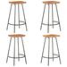 vidaXL Bar Stools 4 pcs Solid Acacia Wood - 15" x 14.2" x 29.1"