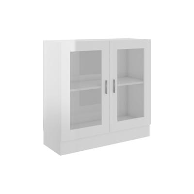 vidaXL Vitrinenschrank Hochglanz-Weiß 82,5x30,5x80 cm Holzwerkstoff Image