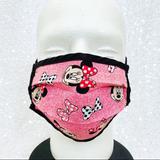 Disney Accessories | 4/$25 Minnie Mouse Pink Child Face Mask | Color: Black/Pink | Size: Osg