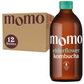 12 x Fresh 330ml Bottles MOMO Kombucha Drink Organic - Kombucha Tea Probiotic Drink - Elderflower