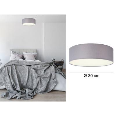 Runde Deckenleuchte, Stoff grau/Abdeckung satiniert, ø 30 cm, ceiling dream