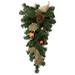 26" Ornaments Bows Artificial Christmas Teardrop Swag Unlit - Green