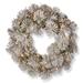 24” Snowy Bristle Pine Wreath Battery Operated Warm White LED Lights