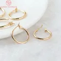 10 pièces boucles d'oreilles rondes en laiton plaqué or 24K 18MM 20MM créoles de haute qualité