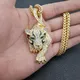 Collier pendentif animal tigre incrusté de biscuits autrichiens pour hommes document en or collier