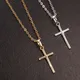 Collier minimaliste en croix pour femmes pendentif Simple de couleur or chaîne en métal
