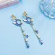 Boucles d'oreilles à clipser créatives coréennes pour filles et femmes mignon bleu lune étoile