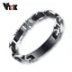 Vnox noir ID Bracelets pour hommes en acier inoxydable Bracelets hommes bijoux bras manchette