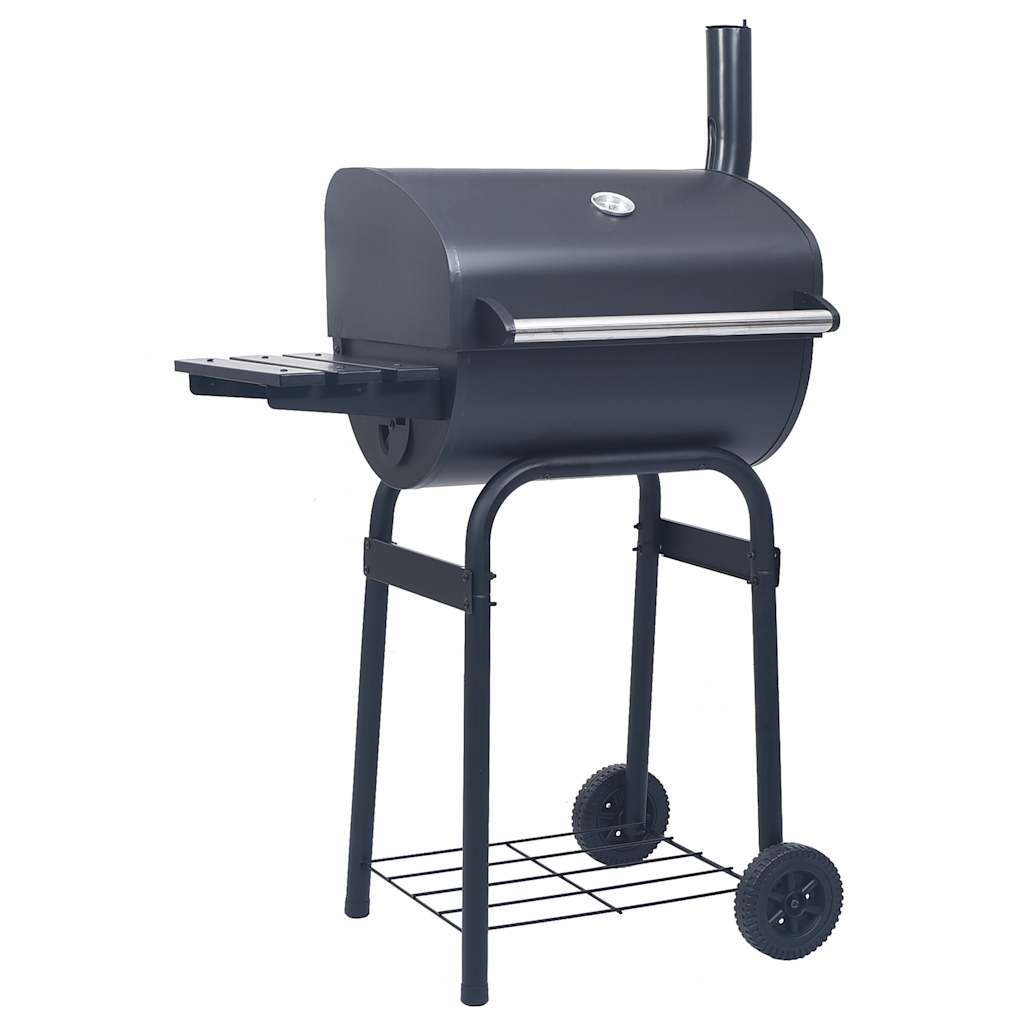 vidaXL Holzkohlegrill Smoker mit Unterer Ablage Schwarz Image