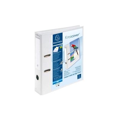 Exacompta 53789E 10x Ordner aus PVC mit 2 Ringen und 70mm Rücken, 1 Außenhülle, 32x29cm für DIN A4 - Kreacover - Weiß Image