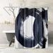 East Urban Home 71" x 74" Abstract Shower Curtain, Deep Eternity by PI Creative Art Polyester in Black/Blue | 71 H x 74 W in | Wayfair