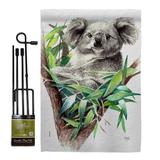 Breeze Decor Koala Garden Flag Set Wildlife Animals 13 X18.5 Inches Double-Sided Decorative House Decoration Yard Banner in Black/Gray | Wayfair