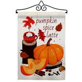 Breeze Decor Pumpkin Spice Latte Garden 2-Sided Polyester 18.5" x 13" Flag Set in Orange/Red | 18.5 H x 13 W in | Wayfair