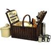 Do Not Use - Picnic At Ascot Buckingham Basket w/ Coffee Flask for Four Wicker or Wood in Black/Brown | 17 H x 20 W x 13.5 D in | Wayfair 714C-L