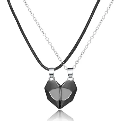 Collier d'attraction entre amoureux 2 pièces pendentif magnétique en forme de cœur pour hommes et