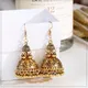 Bijoux tibétains indiens pour femmes boucles d'oreilles Big Bell Jhumka gland gitan ethnique