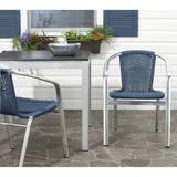 SAFAVIEH Wrangell Blue Indoor Outdoor Stackable Chairs (Set of 2) - 22" W x 22.8" D x 28" H