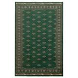 ECARPETGALLERY Hand-knotted Finest Peshawar Bokhara Green Wool Rug - 6'7 x 10'0