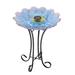 Solar Glass Bird Bath W/Stand