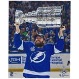 Nikita Kucherov Tampa Bay Lightning Autographed 2021 Stanley Cup Champions 16" x 20" Raising Photograph with "2021 SC Champs" Inscription