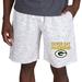 Men's Concepts Sport White/Charcoal Green Bay Packers Alley Fleece Shorts