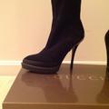 Gucci Shoes | New Gucci Black Eu 36.5 6 Suede Ankle Boots Booties Platform Designer Italian | Color: Black | Size: Eu 36.5