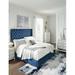 Signature Design by Ashley Coralayne Tufted Low Profile Standard Bed Upholstered/Velvet, Metal in Blue | 70.75 H x 82.75 W x 86.25 D in | Wayfair