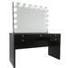 Latitude Run® SlayStation Plus 3.0 Makeup Vanity Desk w/ Mirror & Glow Pro Vanity Mirror for Room Decor Wood in Black | Wayfair