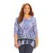 Plus Size Women's Artistry V-Neck Tunic by Catherines in Paisley Print (Size 5X)