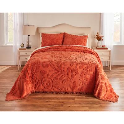 The Paisley Chenille Bedspread by BrylaneHome in Spice (Size KING)