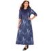 Plus Size Women's Maxi Dress & Scarf Duet by Catherines in Navy (Size 3X)