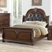 Fleur De Lis Living Gigi Tufted Standard Bed Wood & /Upholstered/Faux leather in Brown | 70 H x 62 W x 85 D in | Wayfair