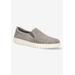 Extra Wide Width Women's Aviana Slip On Sneaker by Bella Vita in Grey Suede (Size 7 WW)