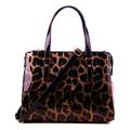 LYDC Womens Top Handle Bag Leather Shoulder Handbags Women Crossbody Bags Totes (Leopard Brown)