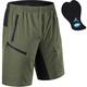 Men's Mountain Bike Shorts 3D Padded Lightweight Bicycle Cycling MTB Bike Shorts-Baggy & Comfy(Green XL)