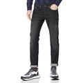 BOSS Mens Taber BC-P Black Super-Stretch Tapered-fit Jeans with Iridescent Trims