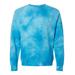 Independent Trading Co. PRM3500TD Midweight Tie-Dyed Sweatshirt in Tie Dye Aqua Blue size Medium | Ringspun Cotton