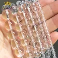 Perles en verre de cristal clair blanc perles d'espacement lisses et rondes en vrac pour la