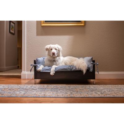 New Age Pet® ECOFLEX® Composite Manhattan Raised Dog Bed with Cushion and Removable Blue Cover