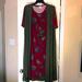 Lularoe Dresses | Lularoe Red Floral Dress With Sleeveless Duster, Size=Large. | Color: Green/Red | Size: L
