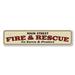 Lizton Sign Shop, Inc Fire & Rescue Street Name Aluminum Sign Metal in Brown/Gray/Red | 4 H x 18 W x 0.04 D in | Wayfair 1980-A418