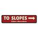 Lizton Sign Shop, Inc To Slopes Arrow Custom Aluminum Sign Metal in Gray/Red/White | 6 H x 24 W x 0.06 D in | Wayfair 1565-A624