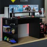 Wade Logan® Gaiana Gaming Desk Wood in Black | 29.53 H x 53.54 W x 23.62 D in | Wayfair A5ABBB3C92B24E65976389BF36CBC7ED