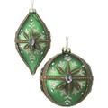The Holiday Aisle® 6 Piece Bead Snowflake Ball Finial Ornament Set Glass in Green | 4 H x 4 W x 4 D in | Wayfair 8181B13506F64A1C82AA87CC22EB145C