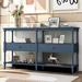 Longshore Tides Rustic Console Table Sofa Table w/ 3-Tier Open Storage Shelf & Two Drawers For Living Room in Blue | Wayfair